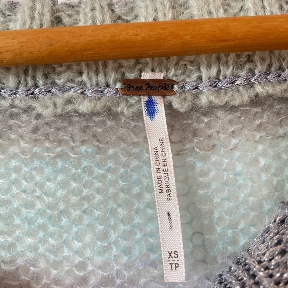 Free People Alpaca Bright it Up Knit Striped Mini Sweater Dress Mohair Wool XS - Picture 4 of 7